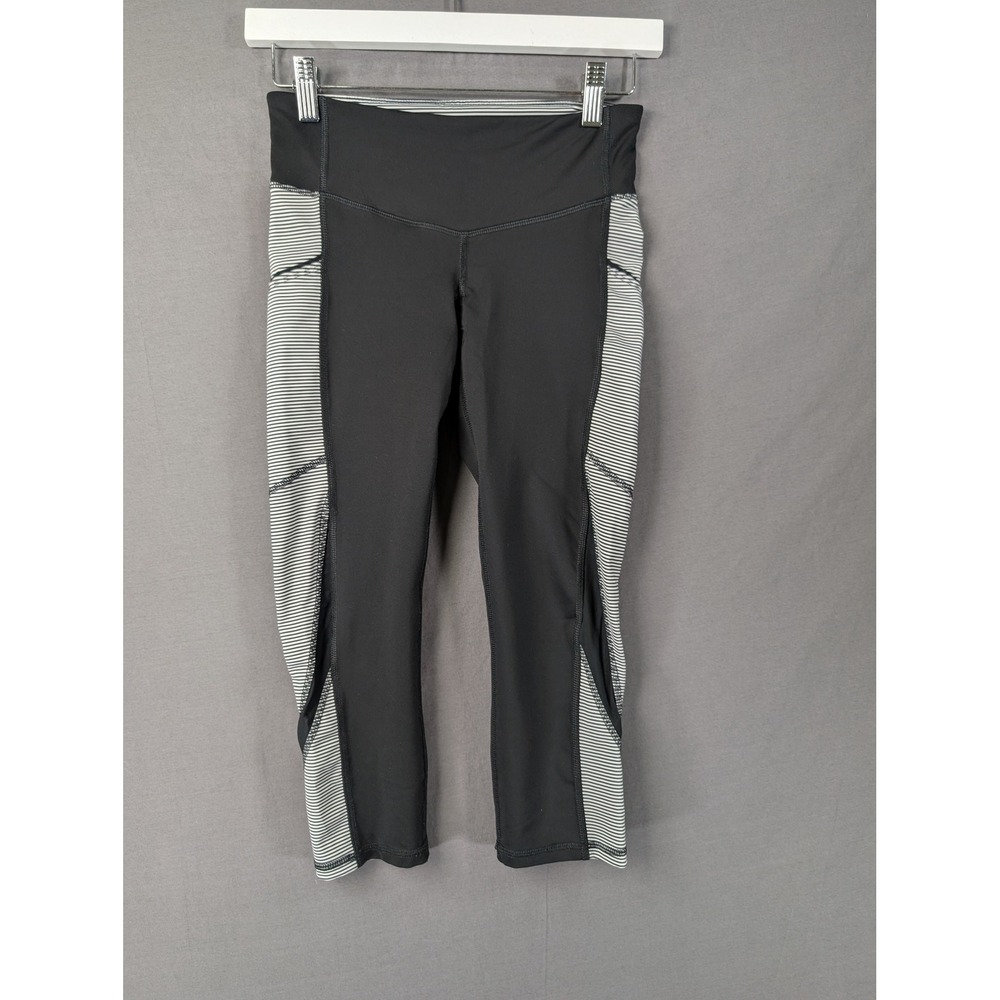 Champion C9 Womens XS Black Striped Crop Leggings Yoga Pants